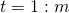 t=1:m